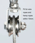 Heavy-Duty Cable Pulley Wheel With Swivel Block, Stainless Steel Single Pulley With Two Bearings Inside For Smooth Silent Operation