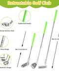 Retractable clubs from Toddler Golf Set 5 In 1 For Kids Indoor Outdoor Golf Toy With 3 Clubs Putting Mat Four Sided Chipping Net