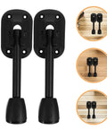 Two Pack Folding Metal Table Legs For Dining Tables And Desks, Beefy Heavy Duty Iron Construction, shown against wood backdrop