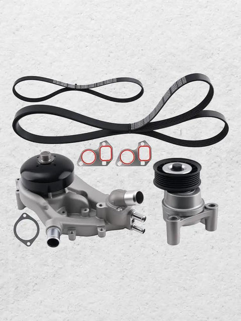 Hardcore Heavy Duty Water Pump Timing Belt Kit Fits Gmc Sierra 3500 Hd 6 0 Liter V8 Engines From 2007 Up Through 2019 Replace Old Parts Quick Without Losing Coolant Flow For Trucks That Need Some TLC And Serious Attention, water pump kit with belt and gaskets