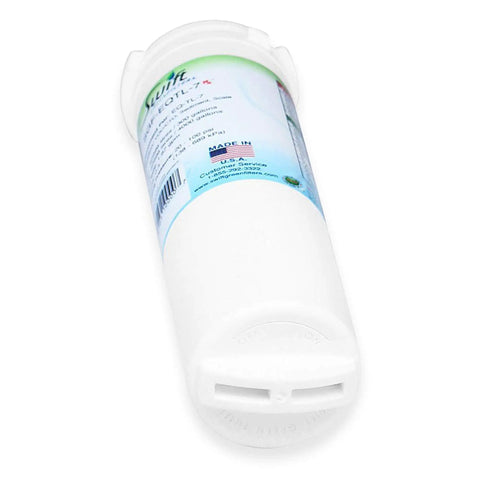 Straight Up Clean Commercial Water Filter Compatible With Bunn EQTL Seven Replacement Cartridges Three Pack Made In Usa close-up view of filter cartridge side.