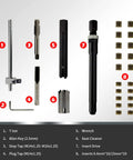 Ready To Roll M14x1.25 Spark Plug Thread Repair Kit With 9.4mm And 15mm Inserts 20 Piece Set Includes Drill Taps Tap Holder Insert Installer Wedge And Storage Case For Cars Lawn Mowers And Small Engines, tools and brass inserts laid out