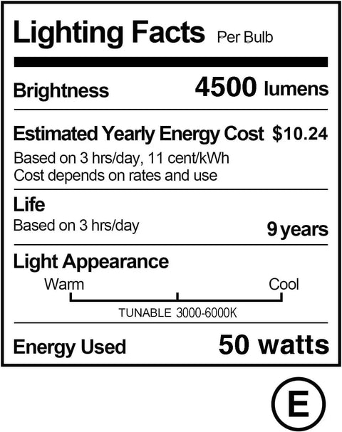 Softbox Photography Lighting Kit With 16x16 Pull Soft Box, 50W 3000K To 6000K LED Bulb energy facts label