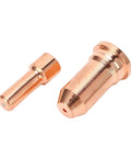 Solid Crafted 1.5Mm Copper Nozzle Electrode Kit With 10 Pieces For PT100 Series Plasma Cutter, two copper nozzles shown.