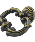 Pack Of 4 Large Drop Cabinet Pulls Two And A Half Inch Ring Dresser Knobs Vintage Style Dark Antique Brass Hardware, side view