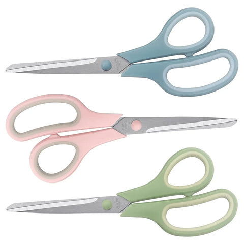 8.5 Inch Pastel Scissors 3 Pack Ultra Sharp Stainless Steel Heavy Duty Kitchen Shears With Soft Grip Ergonomic Handles Lefty And Righty Friendly