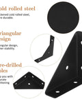 Heavy Duty Triangle Corner Brackets 10 Pack For Bed Frames And Shelves Right Angle Support Braces Cold Rolled Steel With Pre Drilled Holes