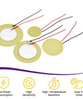 Piezo Disc Transducer Set With Wires 32Pcs 4 Sizes 20Mm 27Mm 35Mm 41Mm For Acoustic Guitar Drum Triggers And Other Acoustic Instruments