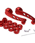 Upgrade Your Ride With These Heavy Duty Billet Aluminum Window Handle Cranks Silvery Fit For Most Cars Replaces Old Winder Kits Durable Anodized Finish Auto Interior Parts red billet aluminum pair with adapter rings and screws