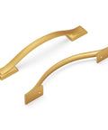 Solid Core Cabinet Pulls 10 Pack In Brushed Golden Brass Finish Dover Collection luxury handles, 7-1/4 inch length.