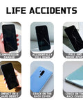 Cracked smartphones due to life accidents, showing damage repairable by Glass Repair Liquid For Cracks And Scratches Portable Scratch Remover Quick Fix For Mobile Phones Watches Mirrors Windshields And Household Glassware Easy To Use