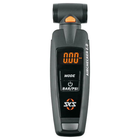 Air Checker Digital Tire Pressure Gauge For Presta And Schrader With Backlit Display Bar And PSI Readouts Quick Release Bleed Valve Compact Bike Tool On The Go, black hand gauge