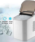 Hassle Free Portable Electric Countertop Ice Maker Drops Twenty Six Pounds Of Crisp Cubes Fast With Ultra Quiet Operation And Clear Sight Window for home use.