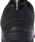 Rear view of Slip Resistant Work Shoes For Men Non Slip Steel Toe Sneakers Size 9.5 Black Durable Composite Toe Safety
