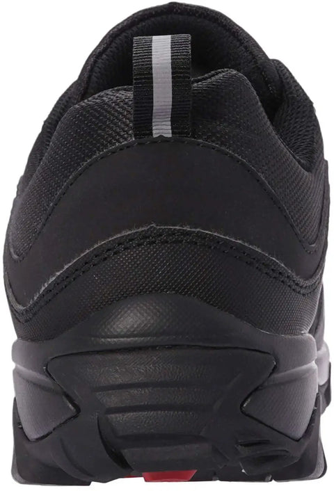 Rear view of Slip Resistant Work Shoes For Men Non Slip Steel Toe Sneakers Size 9.5 Black Durable Composite Toe Safety