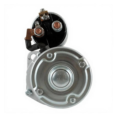 Front view of Plug And Play Starter With Preinstalled Solenoid And Mounting Bracket For 4TNE98 Diesel Engine Replacement