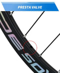 Close-up of Fixed Gear Wheelset 700C Aluminum Alloy Rims 40mm 60mm Track Style with Presta Valve hole detail