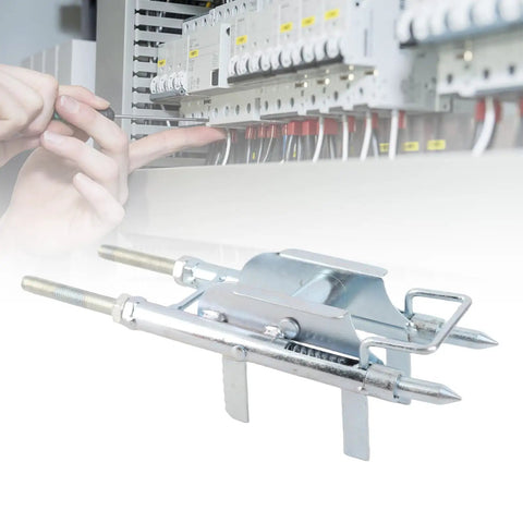 Job Site Ready Cable Threading Aid For Electricians Heavy Duty Steel Wire Pulling Pulley on display with wiring panel