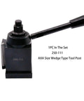 11 Piece Wedge Type Quick Change Lathe Tool Post Set 6 To 12 Inch Swing, image of 250-111 wedge post, metal design.