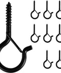 Sturdy Screw Hooks For Outdoor String Lights And Plant Or Wind Chime Hangers With Windproof Safety Buckle Rustproof Steel Build 2.2 Inch Long 8 Pack For Easy Install And Weather Ready