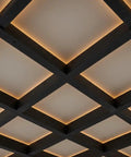 Pro Grade Black Bogwood Reactive Water Based Interior Wood Stain In A Heavy Duty 55 Gallon Drum used in ceiling design.