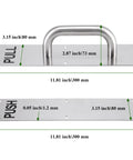 2 Sets 12 By 3 Inch Stainless Steel Door Handle And Push Pull Plates Bundle With 24 Screws For Commercial And Home Office Doors In Silver Tough Build For Easy Install And Lasts In High Traffic Environments., 11.81 inch stainless steel pull plate with handle, 300 mm x 80 mm
