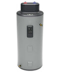 50 Gallon Electric Water Heater With WiFi And SmartHQ App Control showing the control panel and heating elements on top.