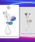 Comparison of 10 Pack Magnetic Cable Organizers Clips For Earbuds And Cords with a plain rubber band, showing cable securing ability.