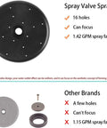 Pre Rinse Spray Valve Repair Kit For All Commercial Sink Sprayers Includes 2.08 Inch Ends Black Spray Face Bumper And Screw 304 Stainless Steel Fasteners Durable Replacement Part shown with 16-hole spray face.