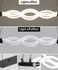 Acrylic Wave LED Pendant Light With Remote Dimmable 3000K To 6000K Stepless Brightness Control, on and off light effects, close-up details
