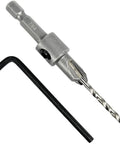 Pro Level Tapered Wood Countersink Bit Engineered To Drill Pilot Holes And Sink Number Six Screws In One Badass Move with hex key.