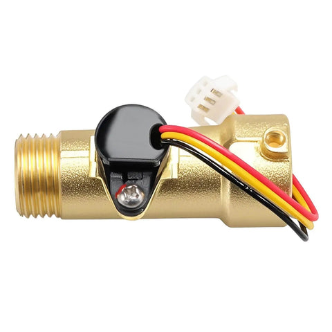 RV Tankless Water Heater Flow Sensor Replacement For Girard GSWH2 And 2GWH24, brass sensor with wire connector