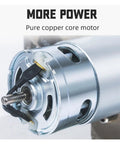 Close-up of a pure copper core motor in a Professional Electric Belt Sander With Adjustable Angle for precise sanding tasks.