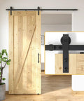 6Ft Barn Door Hardware Kit Lite Version Black - Smooth Quiet Sliding Track Rail System, Easy Install, Low Clearance Design