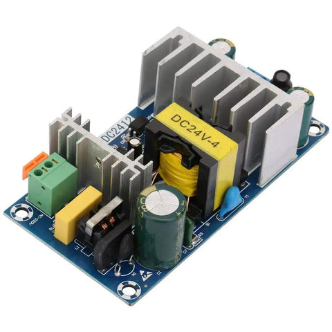 Beefy 100W Switching Power Supply Module For Industrial Use With High Efficiency And Wide AC Input 85-245V, Compact 4.2 X 2 X 1.1 Inch DC Output Converter, Rugged Industrial Grade Power Supply For Machinery And Automation, 24V PCB