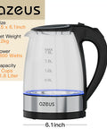 Fast 1800W Electric Kettle With 1.8L Capacity Double Wall Anti Scalding BPA Free White Tea Kettle Quick Boil In Minutes Keeps Water Hot Longer Auto Shut Off