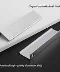 10 Pack 5 Inch Brushed Nickel Cabinet Pulls Finger Pulls And Edge Pulls shown with brushed nickel finish on a table surface.