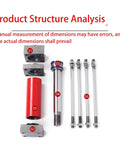 Heavy Duty Hydraulic Cylinder With Double Direction Tie Rod For Lifting Hob63 Series parts layout and analysis