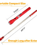 Magnetic Flashlight Pickup Tool With LED Telescoping Magnet Gadget in Red compact size with dimensions