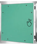 Solid Build 12X12 Inch Drywall Access Panel With Tough Aluminum Frame and Easy Click Finish, showing the back view with push click hinge.