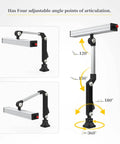 24W LED Work Light With 20 Inch Long Arm, Aluminum Alloy Housing, IP66 Waterproof Heavy Duty Shop Tool Lamp For CNC Lathe and Machinery.