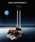 2 Spool Hydraulic Flow Control Valve 21 GPM Directional Valve With Adjustable Joystick For Double Acting Tractors Loaders