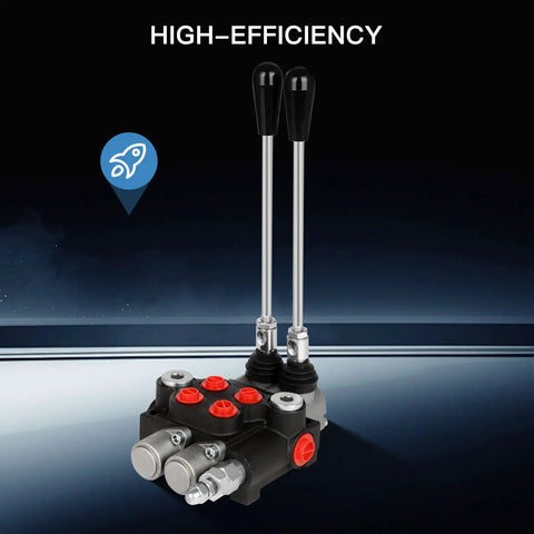 2 Spool Hydraulic Flow Control Valve 21 GPM Directional Valve With Adjustable Joystick For Double Acting Tractors Loaders