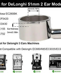 51mm bottomless portafilter with 2 ears for ECP3420 BCO430 EC260 espresso machines, stainless steel basket, ABS handle