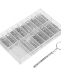 Heavy Duty Stainless Steel Eyeglass Repair Screws Kit With Slick Magnetic Screwdriver And 1000 Piece Legit Watch Hardware Set in storage case.