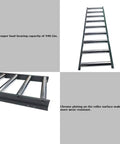 Intersumai 9 Roll Conveyor Table, Heavy Duty 440 Lbs Capacity, 65 Inch Long Industrial Roller Bed showing chrome plated rollers.