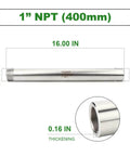 304 Stainless Steel Weld Nipple Pipe Fittings One Inch NPT Male Threaded 16 Inch Length Cast Pipe for Plumbing Projects