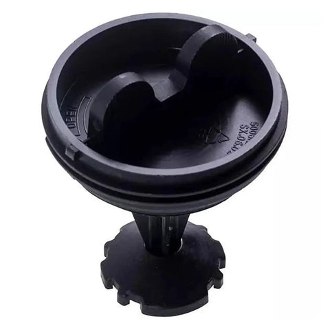2-Pack Washing Machine Pump Filter 5006EN3017 Replacement For Drain Pump Quiet Operation Easy Install Durable Blue Filter For Your Home Appliances And Laundry Setup. Black plastic washing machine pump filter, top view