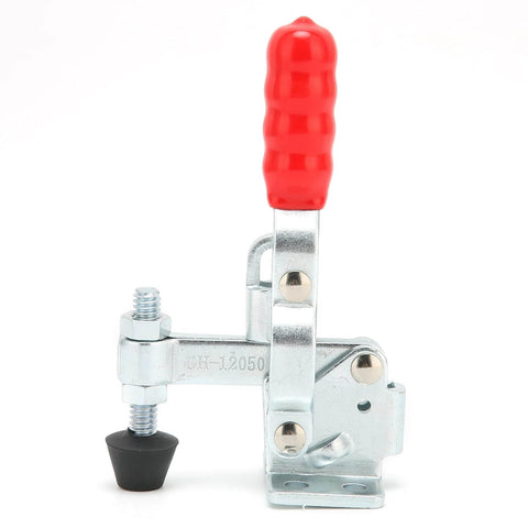 Pro Grade Toggle Clamp For Drill Press, Small Quick Release Vertical Clamp with red handle, for woodworking jigs, welding