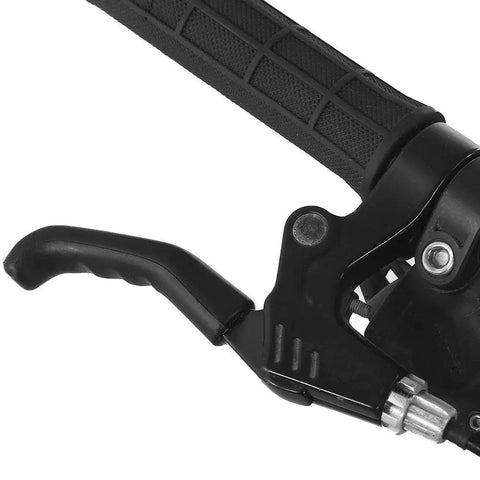 Close-up of a black brake lever with No Slip Brake Grip Covers For Road And Mountain Bikes Brake Lever Covers To Prevent Slippage From Sweat.